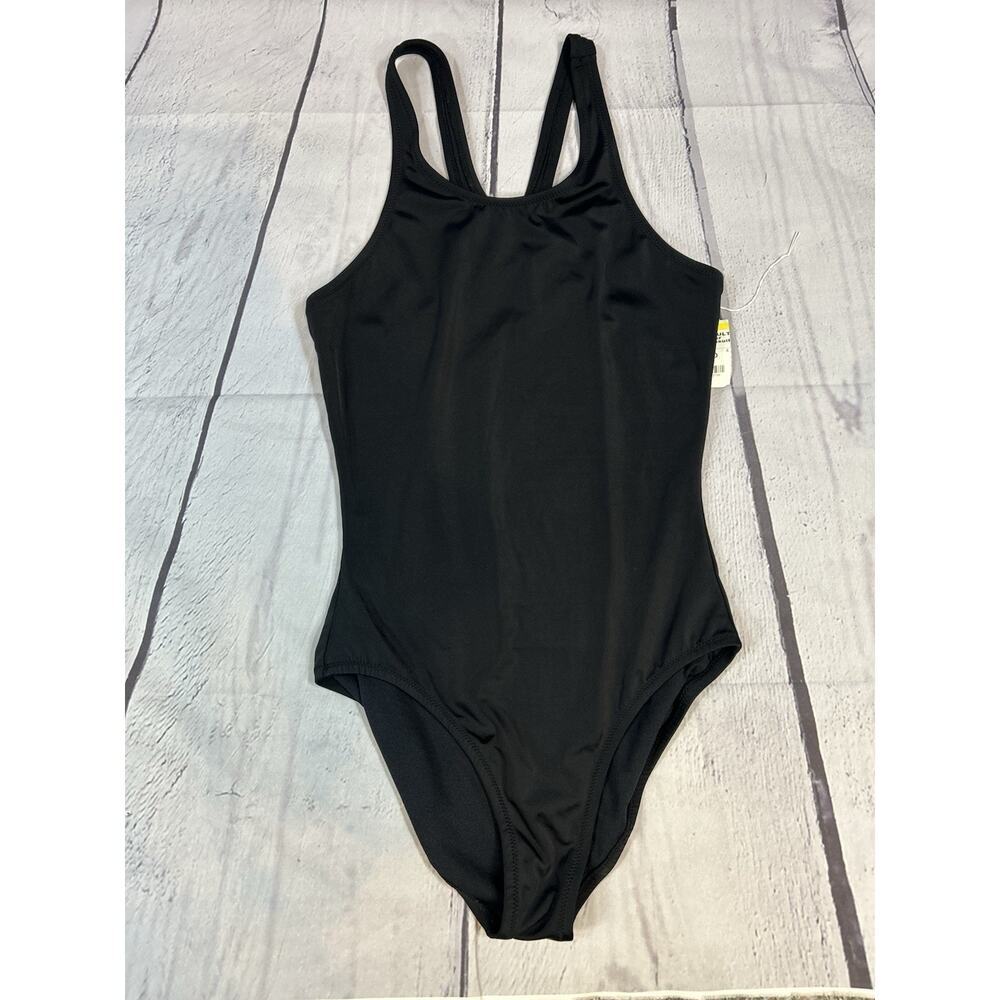 Norma Kamali KAMALIKULTURE Racer Mio One Piece Swimsuit Black Women Large - Picture 1 of 8